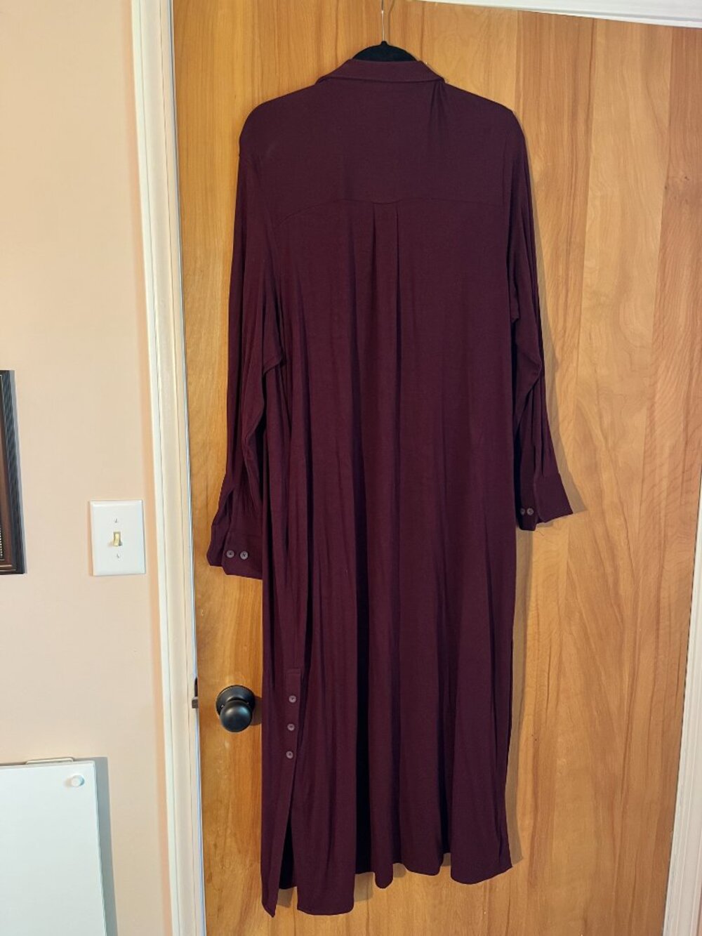 Universal Standard Sally Liquid Jersey Shirt Dress - Size S(14/16) MAROON - Picture 5 of 8
